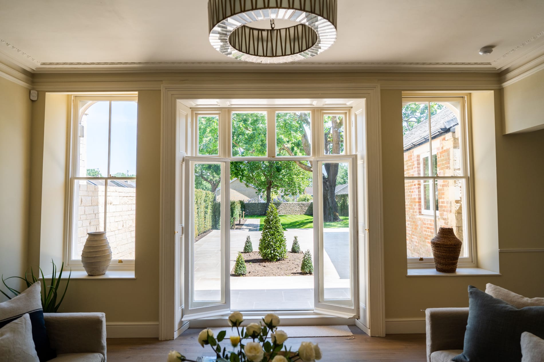 French Windows over looking landscaped gardens