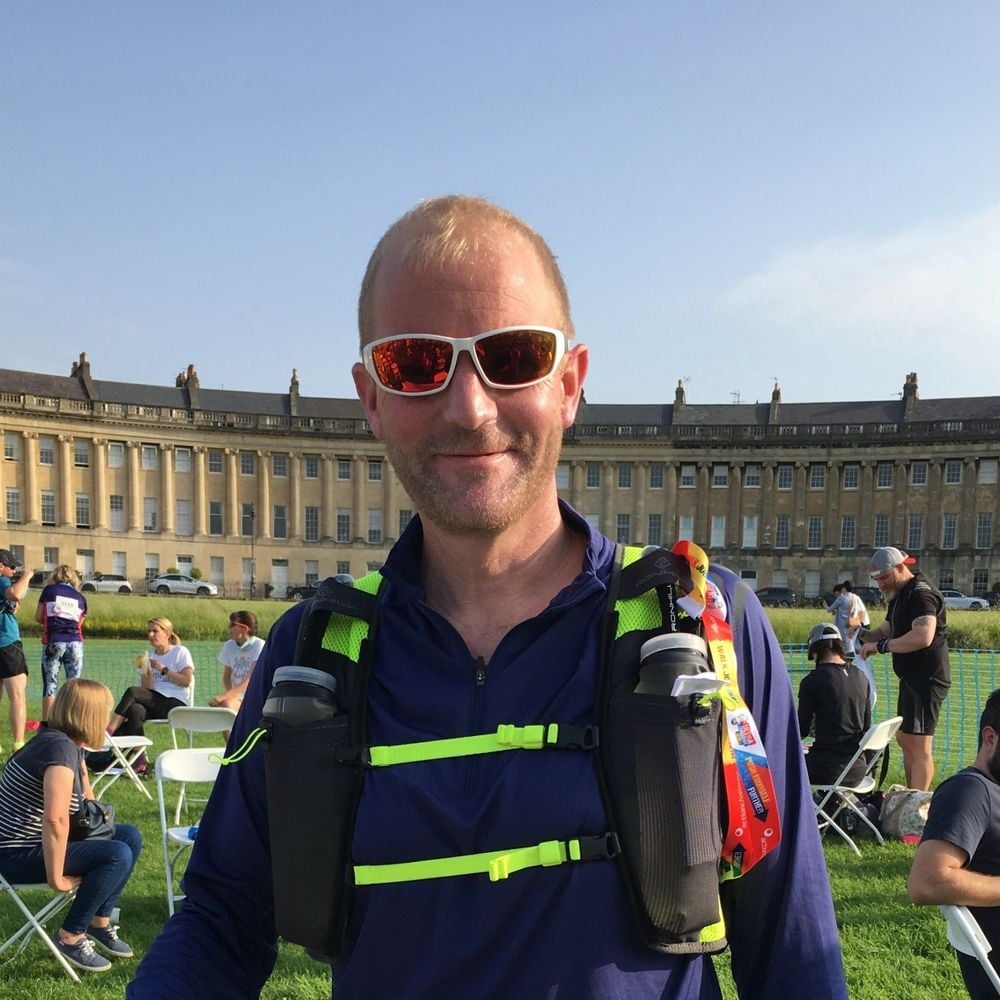 Richard before starting the Ultramarathon at 08.00 hours on Saturday morning, in Bath.