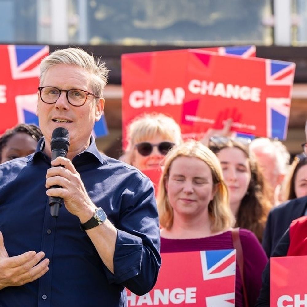Kier Starmer gives a speach