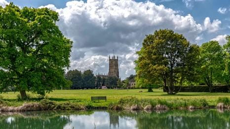 Cirencester town center drone photo